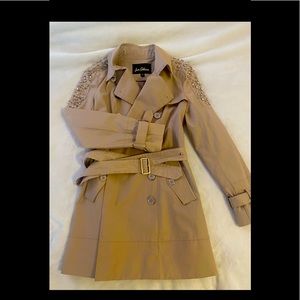 NEW - Sam Edelman Double Breasted Trench Coat with Studded Shoulders Size S